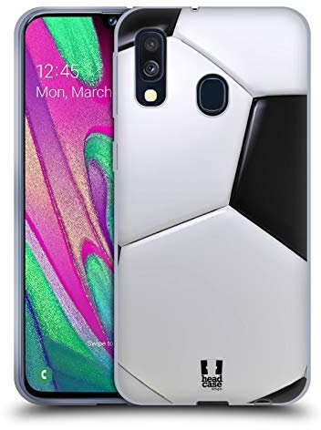 Head Case Designs Calcio Palle da Collezione Custodia Cover in Morbido Gel Compatibile con Samsung Galaxy A40 (2019)