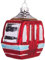BRUBAKER Skigondel Rot - Handbemalte Weihnachtskugel aus Glas - Mundgeblasener Christbaumschmuck Figuren lustig Deko Anhänger Baumkugel - 10 cm