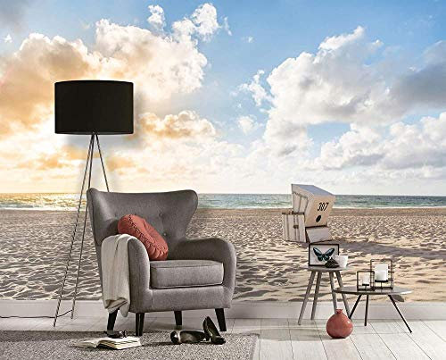 XiuTaiLtd Nordsee Deko Strand Fototapete Xxl Wandposter 3D Tapete Abwischbarer Wandschutz -250x175 CM