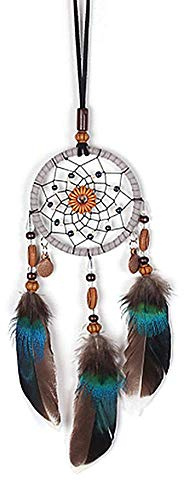 NA Dream Catcher Windspiel Kleine Boho Charms Handgemachte Feder für Auto Hängedekorationen