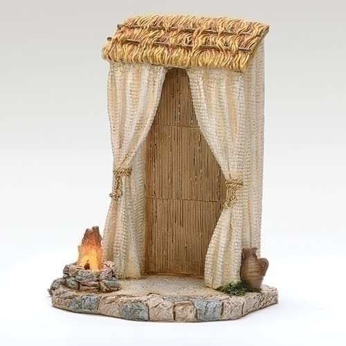 Fontanini by Roman Inc., Lighted Shepherd's Tent, 7.5 Collection, Nativity Figure and Accessories, Hand Sculpted and Painted (7x6x9)