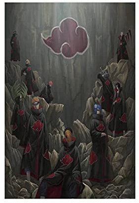 Anime Naruto Akatsuki Leinwand-Poster, Schlafzimmer, Dekoration, Sport, Landschaft, Büro, Raumdekoration, Geschenk, 40 x 60 cm, ohne Rahmen