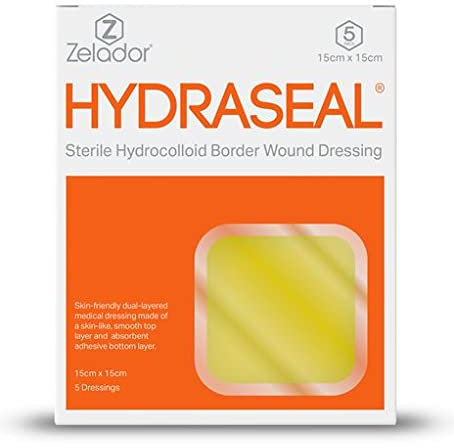 Hydraseal Hydrocolloid Verband 15x15 cm mit Rand – Steriler Wundverband für Ulzera, Druckgeschwüre, leichte Verbrennungen und Wundheilung