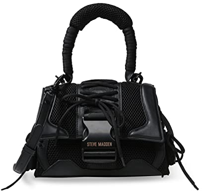 Steve Madden Damen Top Handle Diego Crossbody mit Tragegriff Oben, Schwarz