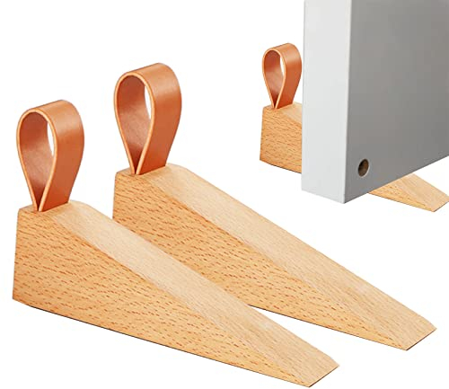 Holzkeil Türkeil 2er Set Türstopper Boden Türkeile Möbelkeile Echtholz Buche Natur Holzkeile Klein für Boden
