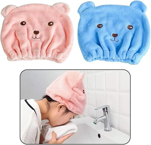 Norhogo 2 Stück mikrofaser Handtuch Haare, wasserabsorbierend | süßes trockenes Haar, Turban-Duschhaube, schnelltrocknend, Badekappe Duschhaube Haarturban für Damen