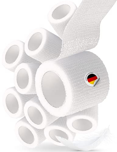 10x 4cm breite Haftbinde 4m elastische selbsthaftend kohäsive Fixierbinde Verband Binde selbstklebend, Schnellverband