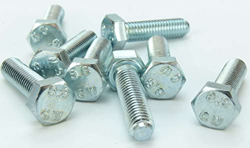100 Stück Maschinenschrauben M8 x 30 Sechskantschrauben Vollgewinde galv. verzinkt 8.8 DIN 933 ISO 4017