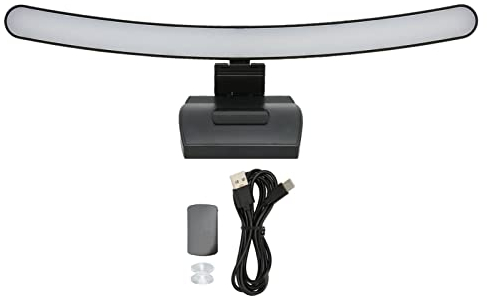 Bewinner Computermonitorlampe, Curved Screen Light Bar Zur Augenpflege, 5 V 1 A Asymmetrisches Optisches Touch-Dimmen mit 7-Farben-RGB für Curved Screen