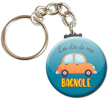 Porte Clés Chaînette 3,8 centimètres Les clés de ma Bagnole Idée Cadeau Accessoire Fête Noel Anniversaire Remerciement Humour Moto Maison Voiture