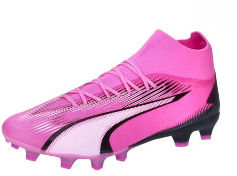 Puma Men Ultra Pro Fg/Ag Soccer Shoes, Poison Pink-Puma White-Puma Black, 40.5 EU