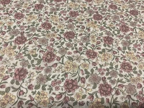 Tissu en coton, tissus FLORES LIBERTY ROSE PALO, tissus de batiste, tissus régionaux, tissus d'artisanat, 1 mètre x 150 cm