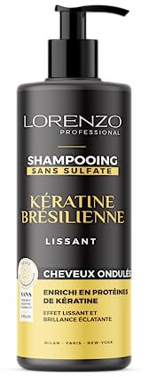 Sulfatfreies Shampoo Brasilianisches Keratin (gewelltes Haar) 500 ml Lorenzo Professional