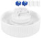 Kenepet Fuente de agua de cerámica para gatos, fuente de agua automática para mascotas, 3 filtros y 2 bombas incluidas, fuente para gatos ideal para gatos, perros y múltiples mascotas (blanco)