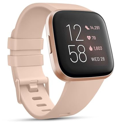 Vancle für Fitbit Versa Armband Damen Herren,Silikon Sport Ersatzarmbänder Uhrenarmband für Fitbit Versa 2 Armband/Versa/Versa Lite/SE Armband(S,Aprikosenpulver)