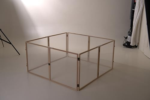 Weiser Products Welpenauslauf aus Holz | 60cm hoch | Faltbar und Mobil | gitterloser Welpenlaufstall | Laufstall Hund geeignet für alle Welpen und Kleintiere | Hundelaufstall für Wohnung |