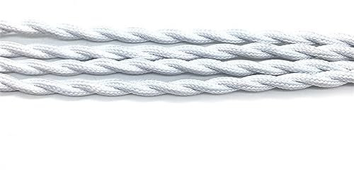 Troncalización Sólido Cable de alimentación flexible trenzado, 3 núcleos de 0,75 mm, cable de lámpara eléctrica de torsión de color retro, cable eléctrico textil tejido vintage Conector Telar ( Color