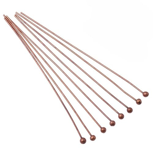 200 pezzi 20 30 40 50mm Teste sfuse Occhio Perni a testa piatta Perni a sfera in metallo Aghi Risultati per creazione di gioielli Forniture fai da te Accessori-Testa a sfera-rosso rame-30mm-200 pezz