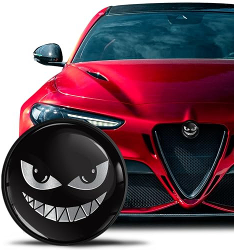 SkinoEu Compatibile con Alfa Romeo Stemma Cofano Anteriore Stemma Bagagliaio Posteriore 74mm per Giulietta 940 Mito 156 147 159 GT Brera Spider Nero Argento EA 19