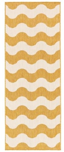 RugVista Mare Teppich - Gelb Teppich 80x200 Moderner, Läufer Teppich