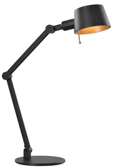 Lucande Tischlampe Silka (Modern) in Schwarz aus Metall (1 flammig, E27) - Tischleuchte Schreibtischlampe Nachttischlampe Arbeitszimmerleuchte