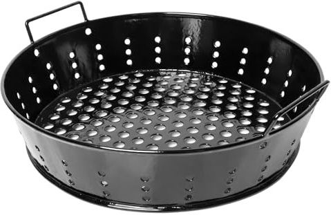 KAMaster XLarge Charcoal Basket Carbon Steel Fire Bowl for XLarge Big Size Green Egg,Heavy Duty Enamel Coated Carbon Steel Charcoal Ash Basket with Handles(Fit for XL)