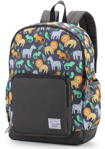 VASCHY Kinderrucksack, Niedlich Rucksack Wasserabweisend Vorschule Kinder Kindergarten Kleinkind Schul Rucksack Jungen mit Brustgurt Löwe