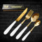 SensiSel 16pc Cutlery Set with Coloured Handles (White & Gold) - Dishwasher Safe - Gift Boxed