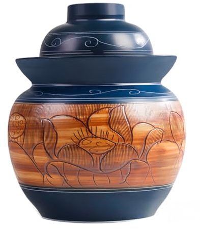 Tarro de cerámica para pepinillos, tarro de fermentación, tarro grande de cerámica para pepinillos con tapas, tarros tradicionales de porcelana china para encurtidos, recipiente de fermentación de