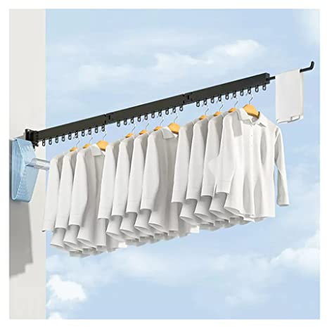 Séchoir à linge mural pour économiser de l'espace – Étendoir à linge rétractable pour vêtements – Étendoir à linge mural pour un séchage efficace
