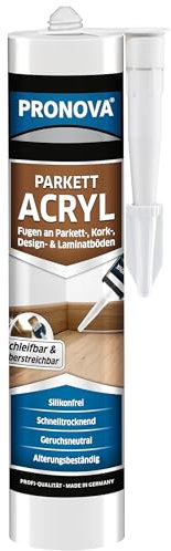 Pronova Parkett-Acryl, Dichtstoff zum Abdichten von Anschlussfugen an Parkett und Laminat (EICHE GRAU)