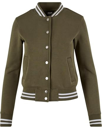 Urban Classics Damen Ladies College Sweat Jacket Olive/Olive, 4XL