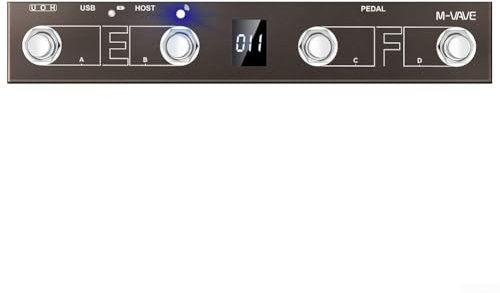 ZAMETTER Controller MIDI wireless per controller MIDI Footswitch ricaricabile 4 pulsanti (marrone)