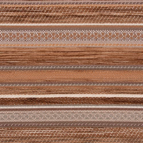 Möbelstoff Bezugsstoff Chenille KRUMBACH Streifen braun beige 140cm