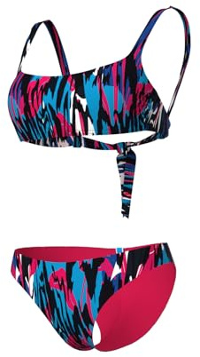 ARENA Water Prints Women's Bralette Bikini Swimsuit with Stretchy Recycled Quick-Dry Fabric, Beach and Pool Swimsuit for Women, Women's Swimsuit with Removable Cups and Top with Ties