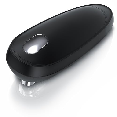 Arendo - Elektrischer Dosenöffner One Touch - mit automatischer 360° Drehung - Öffnung ohne scharfe Kanten - für alle Dosengrößen - Automatikstopp - Büchsenöffner für Senioren und Kinder