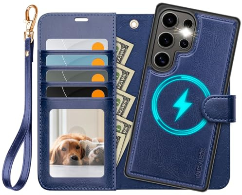 OCASE for Samsung Galaxy S25 Ultra Case, Detachable 2 in 1 Wallet, Blue | PU Leather, RFID Blocking, Wireless Charging, Card Holders, Kickstand, Shockproof Removable Phone Cover