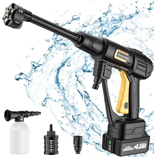 Powtree Hochdruckreiniger für Makita 18V Akku, Mobile Reinigung und Bewässerung, 21V, 20 Bar, 4 L/min, 6-IN-1 Düse, Ohne Akku