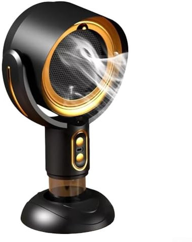 Zeroupshop Desktop Range Hood, Portable USB Kitchen Fan, USB Portable Kitchen Range Hood, Rechargeable Battery Operated Fan(Black gold)