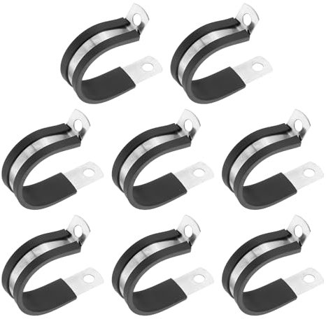 PATIKIL 1-3/16 Zoll Kabelklemme, 8er Pack 347 Edelstahl Gummi-Isolierte Rohrschelle für Rohrleitungsschlauchkabeldrahtinstallation