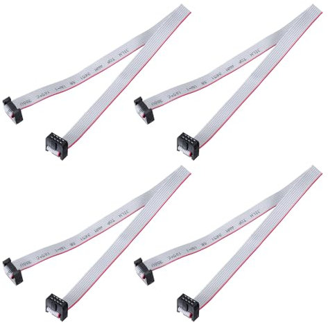 sourcing map 4 Pcs IDC Flat Ribbon Cable, 2.54mm Pitch 10mm Width 30cm Long 8 Pin FC to FC Flat Ribbon Connector Jumper Wire for PC, LED Displays