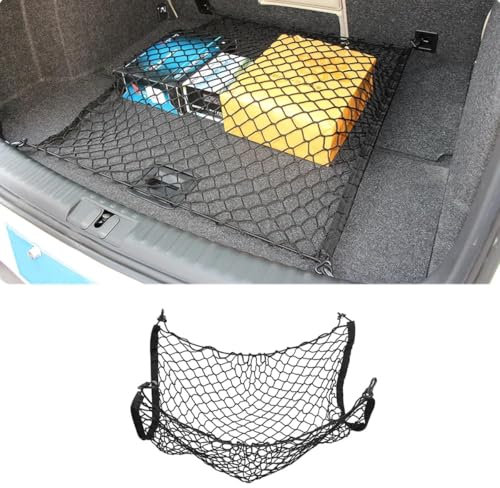 LeiBaOF Auto Kofferraumnetz Für Audi A4 Saloon B9 2017-2023,Einstellbar Elastisches Cargo Mesh Auto Organizer für Kofferraum
