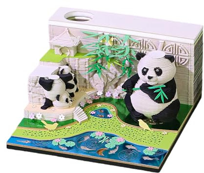 Tischkalender 2025 Tischdeko 3D Papier Ausschnitt Kalender Zeitmesser Kalender Abreißbar Tagesseite für Notizen Memos