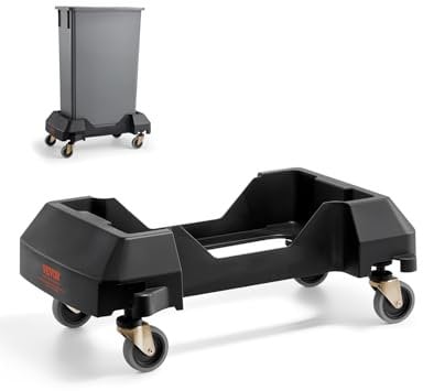 VEVOR Chariot à Poubelle 60/87 L Socle à Roulettes à Poubelles Minces, Capacité de Charge 90,1 kg, en Plastique Robuste, avec Roues Pivotantes, Roulement Doux et Silencieux, pour Transport des Déchets