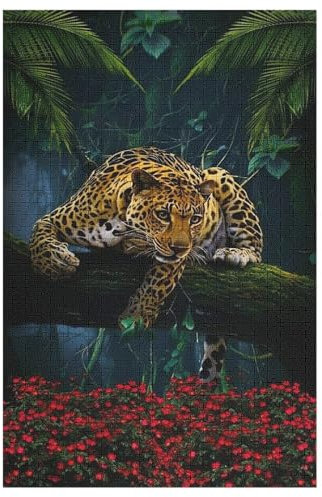 Leopard 1000 Teile Puzzles Für Erwachsene, Impossible Puzzle, Geschicklichkeitsspiel Für Die Ganze Familie, Kinder Holzpuzzle （78×53cm）