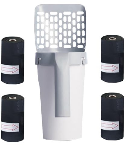 Gazocua Pelle À Litière,Pelle À Litière pour Chat avec Su Pport,Poubelle À Litière pour Chat avec 80 Sacs,Poubelle ChatLitière Portable,pour Un Nettoyage Et Une Collecte Rapides