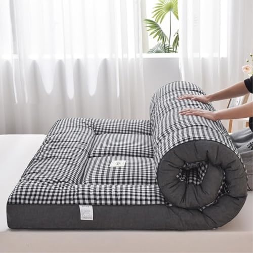 Futon-Bodenmatratze, Faltbare Rollmatratze – einfach zu verstauen, atmungsaktiver Stoff für Couch, Bett, Schlafsäle, Camping, Sofas, Loungesessel(Gray,Full(120x200cm))