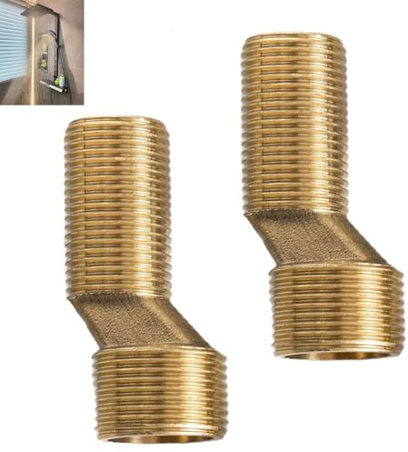 Lot de 2 Adaptateurs pour Robinet de Douche 3/4 vers 1/2 en laiton S-Raccord Raccord Excentré Mitigeur Laiton Bras Pivotant Réglable pour Installations de Cuisine et Salle de Bain