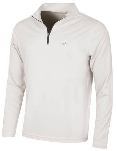 Calvin Klein Mens 2026 Harlem 1/4 Zip Lightweight Technical CK Golf Sweater