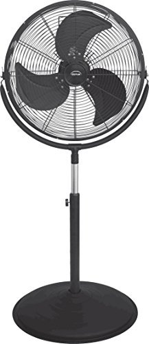 DOMAIR BAP460 - Ventilateur/ Brasseur d'air sur pied - Diamètre 46 cm - 120 Watts - 3 vitesses - Débit d'air : 6902 m3/h - Acier / noir